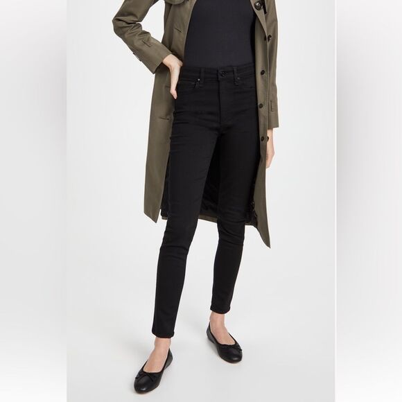 Rag & Bone High Rise Ankle Skinny Black Jeans Size 25 - Picture 1 of 9